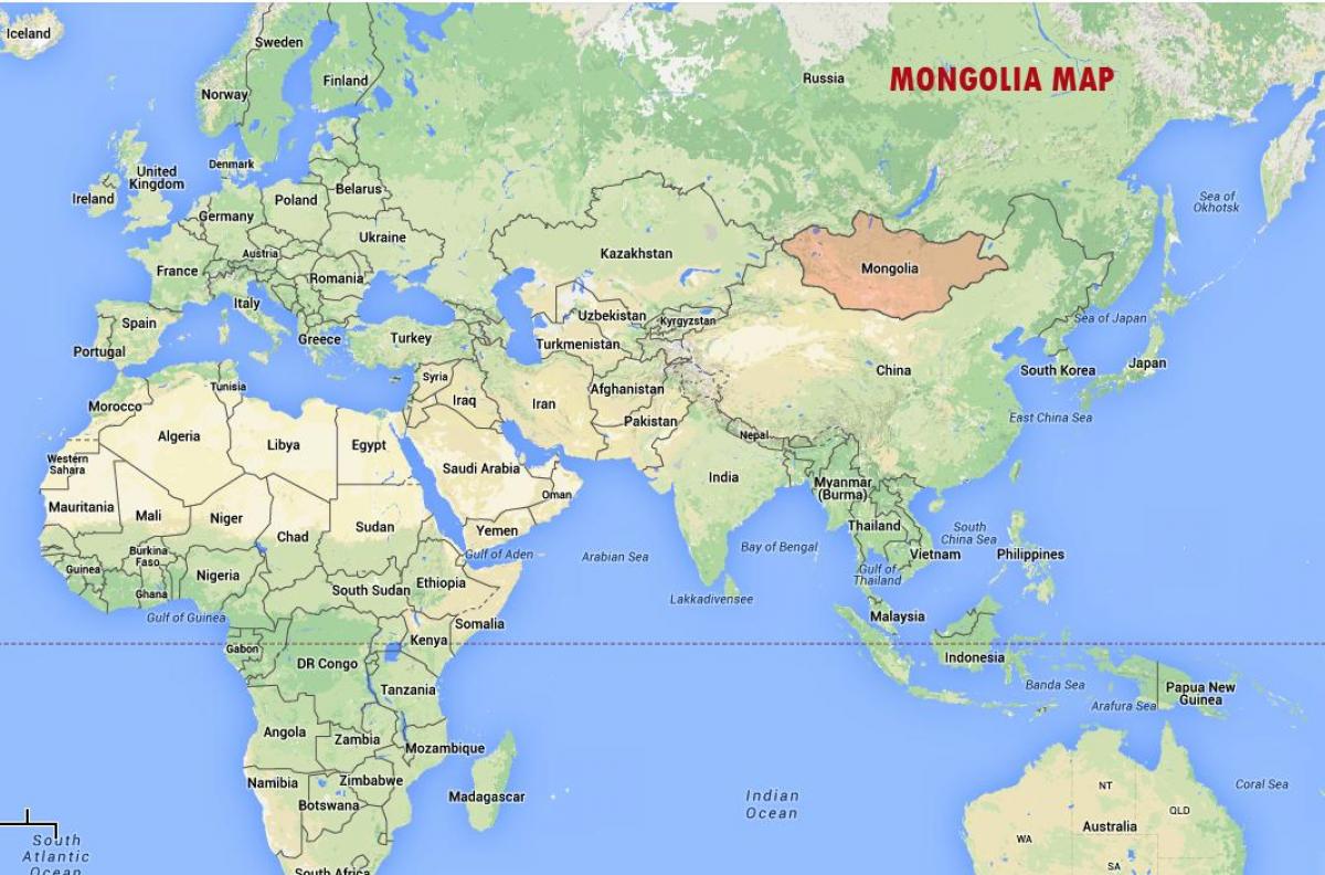세계지도를 보여주는 몽골