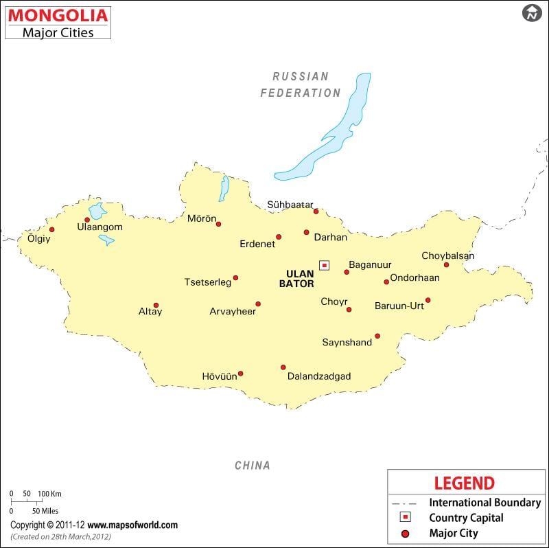 몽골리지도와 도시