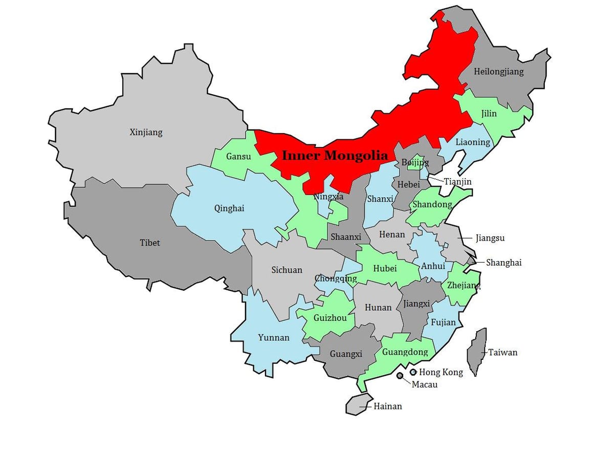 지도몽고 지역