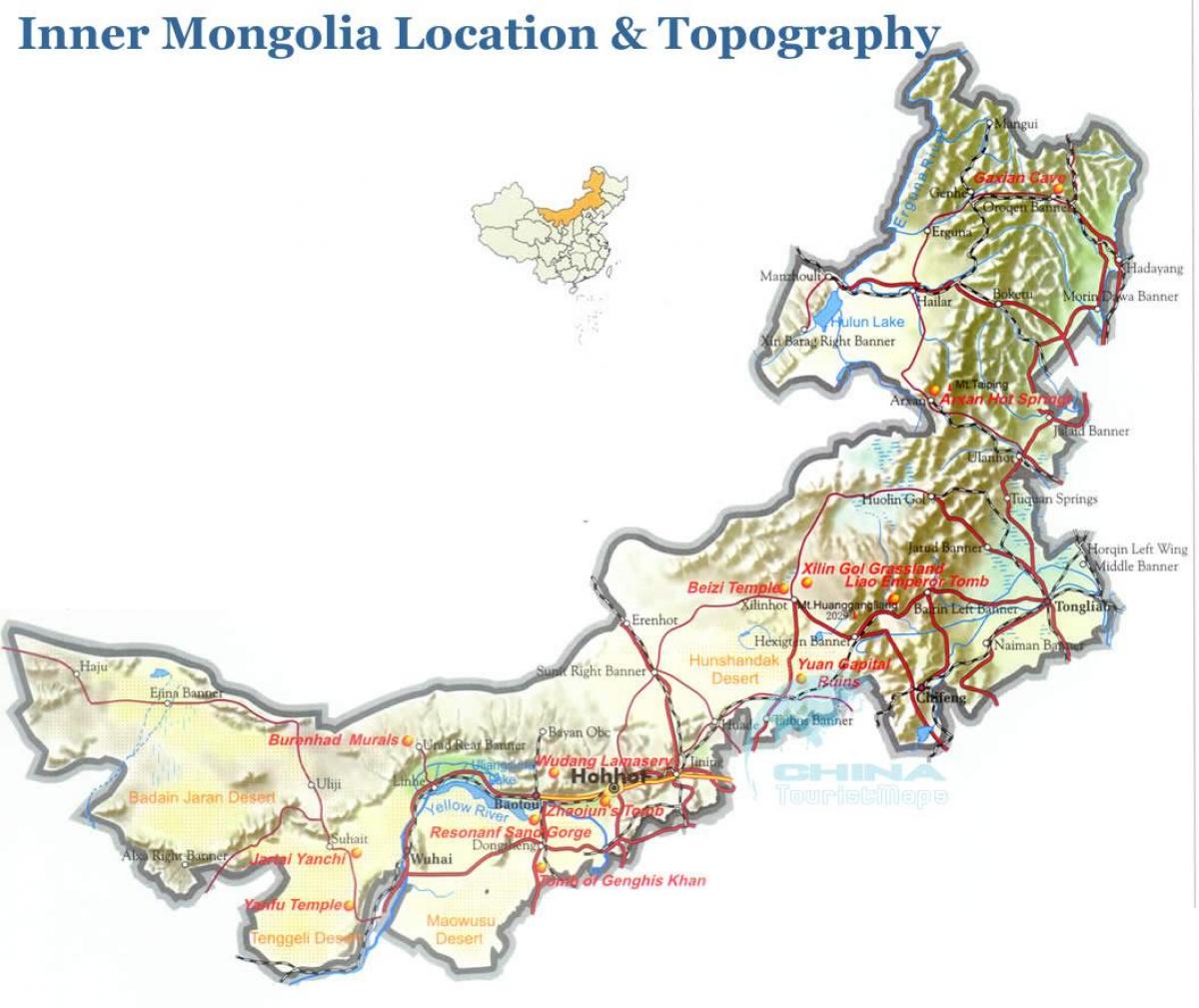외부 몽골의 지도