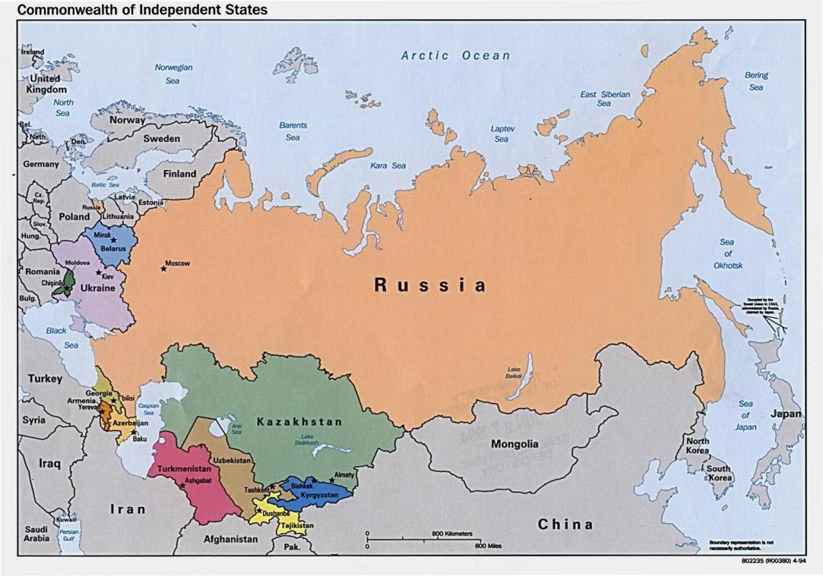 지도 러시아의 몽골