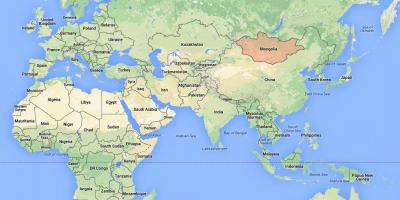 세계지도를 보여주는 몽골